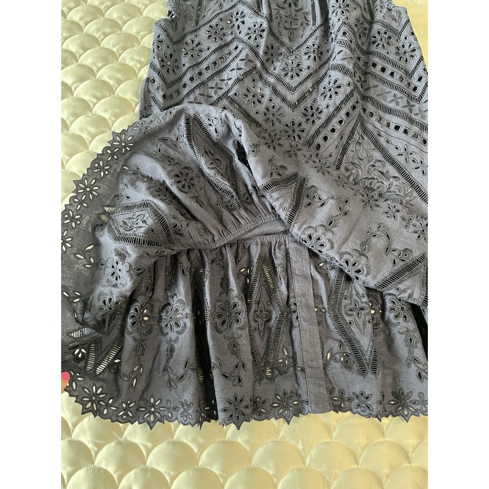 CHRISTY LYNN Lucie Dress in Navy Blue Eyelet *Belt Missing* Sz Small  Western - Picture 11 of 11
